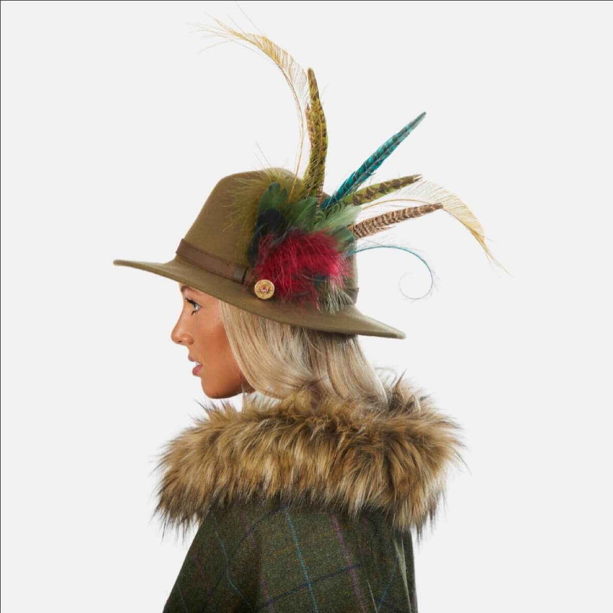 Parker Sage Fedora Hat With Feathers Grace And Dotty