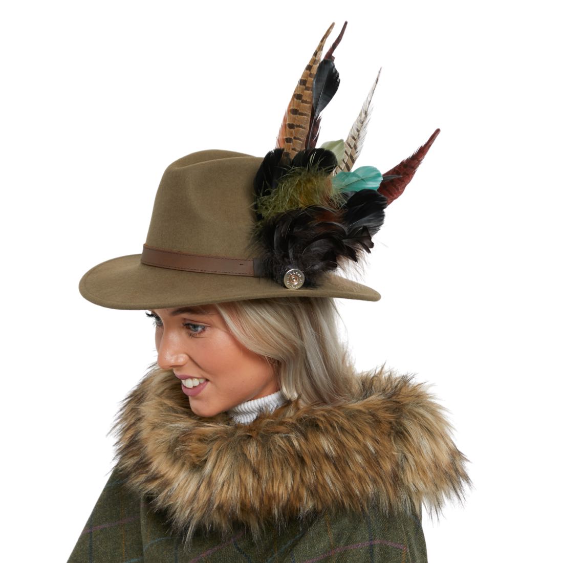 Lena Sage Fedora Hat With Feathers Grace And Dotty