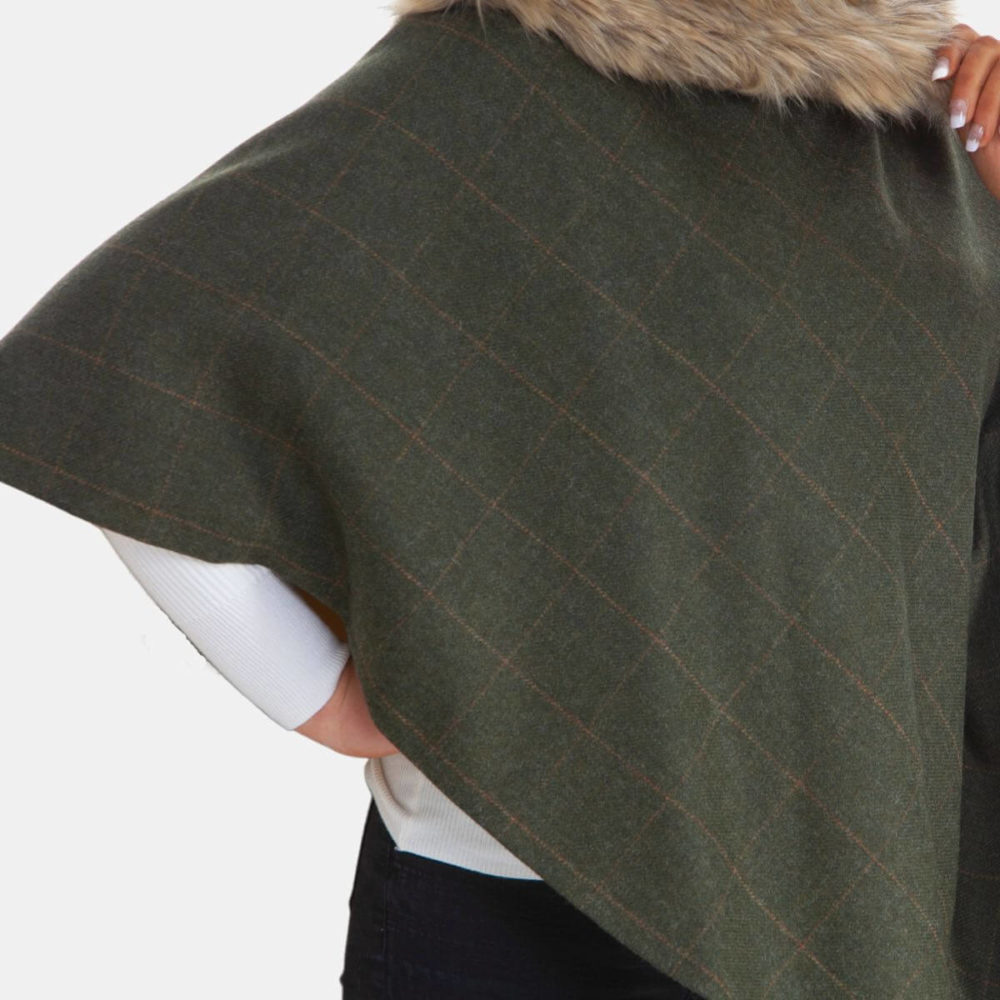 Cara Regular Faux-Fur Collar Cape Cara Regular Faux-Fur Collar Cape