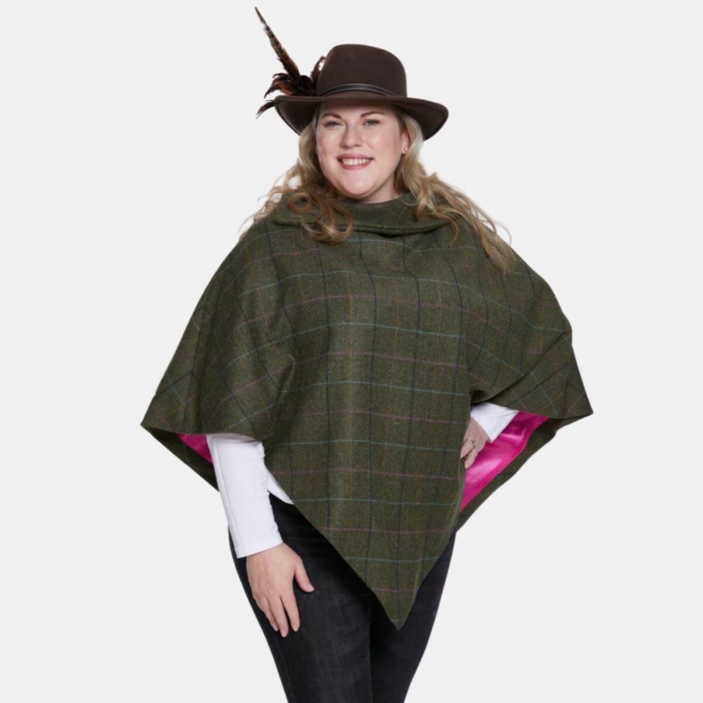 Georgina Curvy Cape Tweed Collar Cape