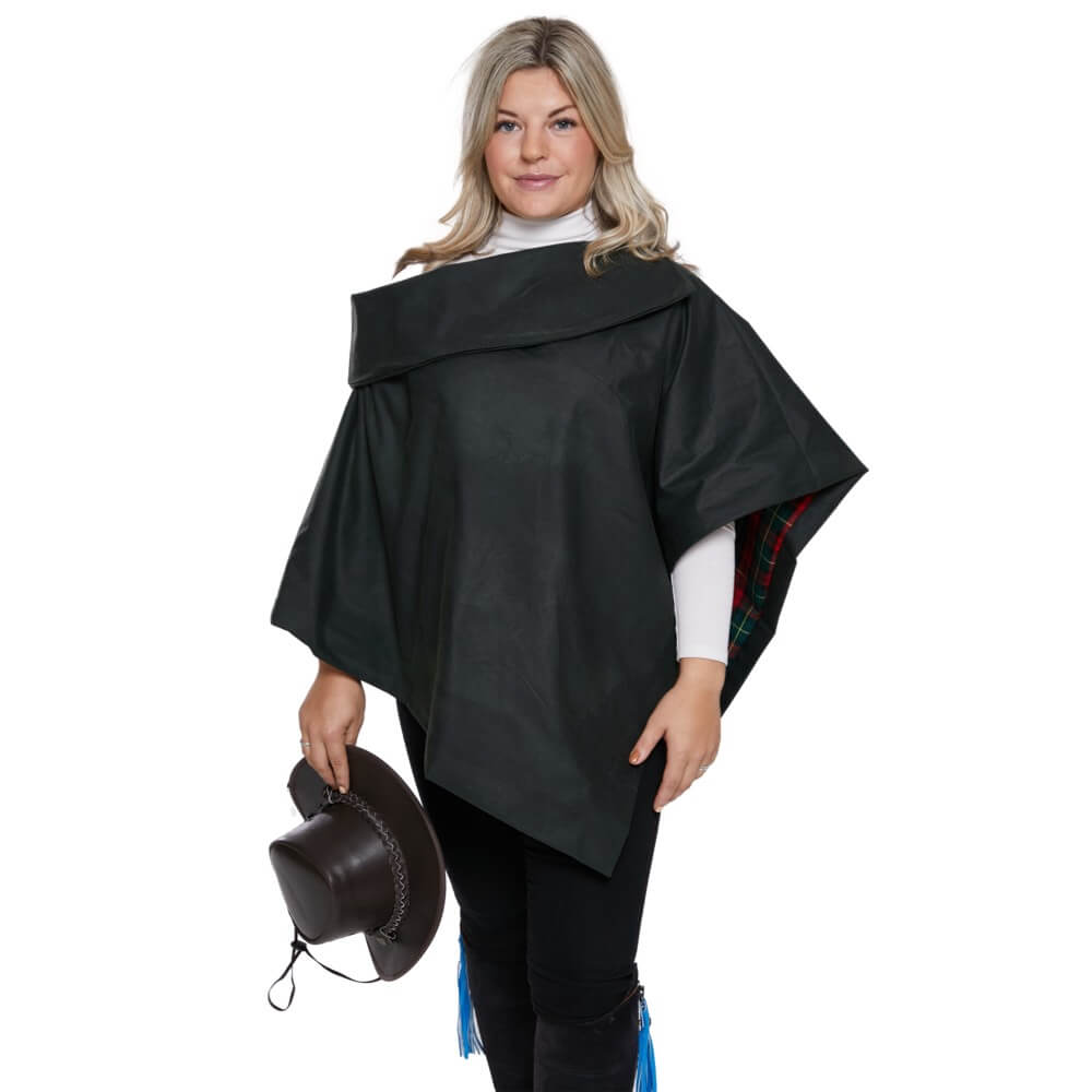 Green Waxed Cotton Cape