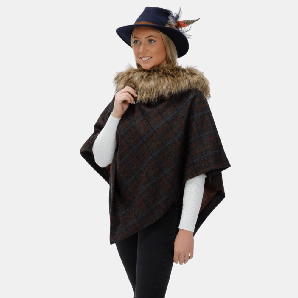 Nicole Regular Faux-Fur Collar Cape