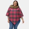 Marlee Curvy Cape Faux-Fur Collar Cape