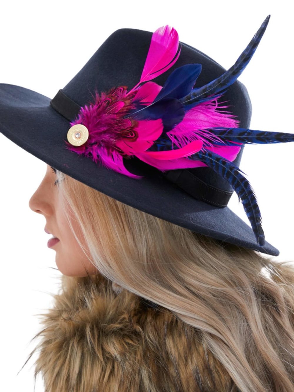 Celia Fedora Hat With Feathers