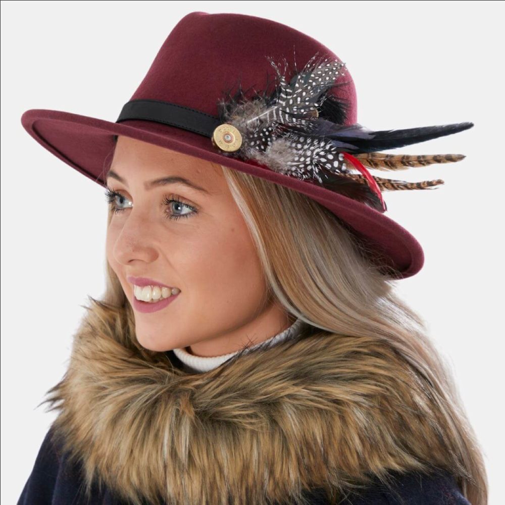 8370 Approved Selena Maroon Fedora Hat