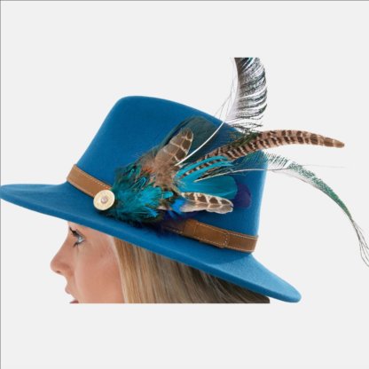 Audley Teal Fedora Hat
