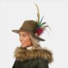 Parker Sage Fedora Hat With Feathers