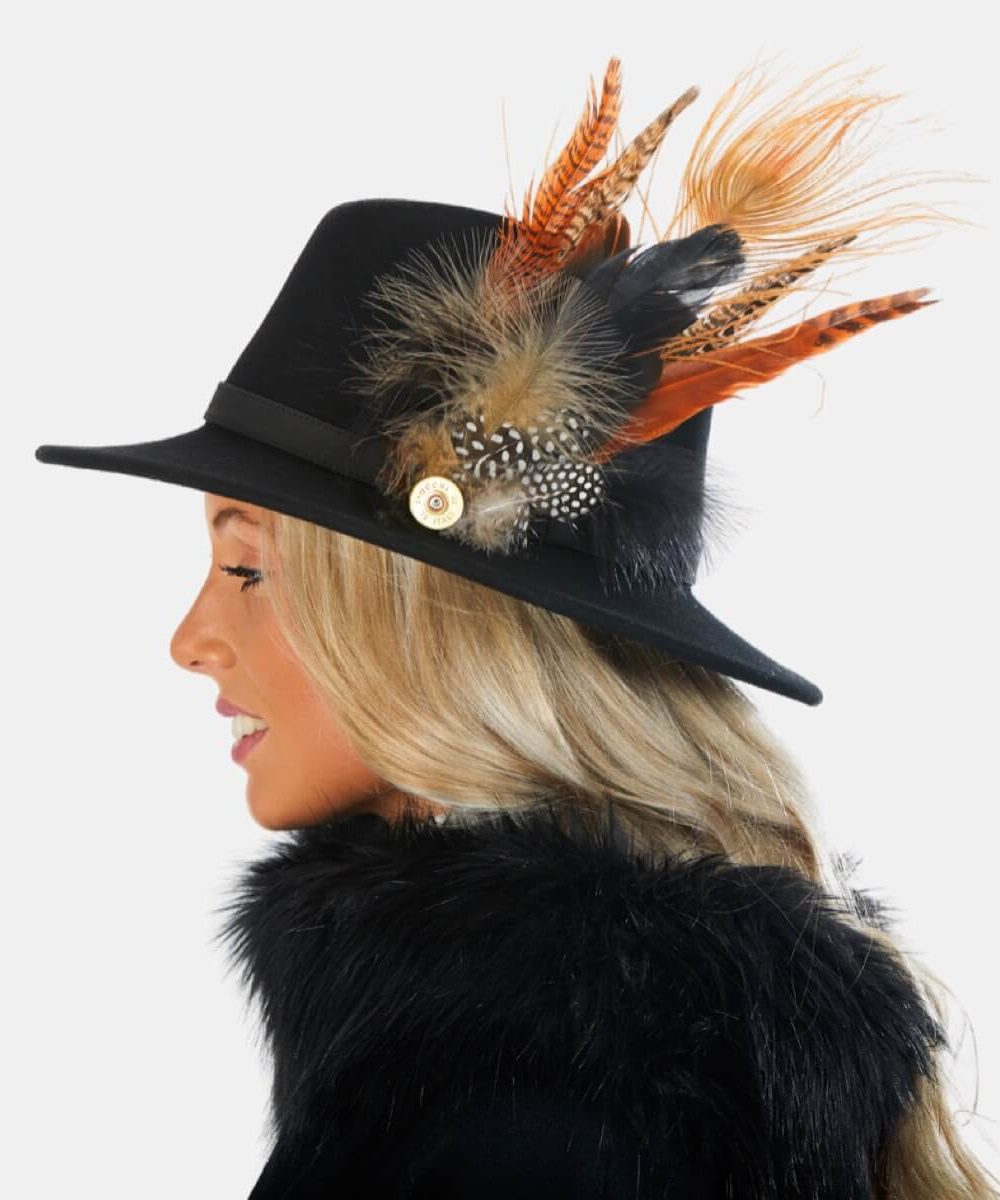 Alora Fedora Hat with Feathers