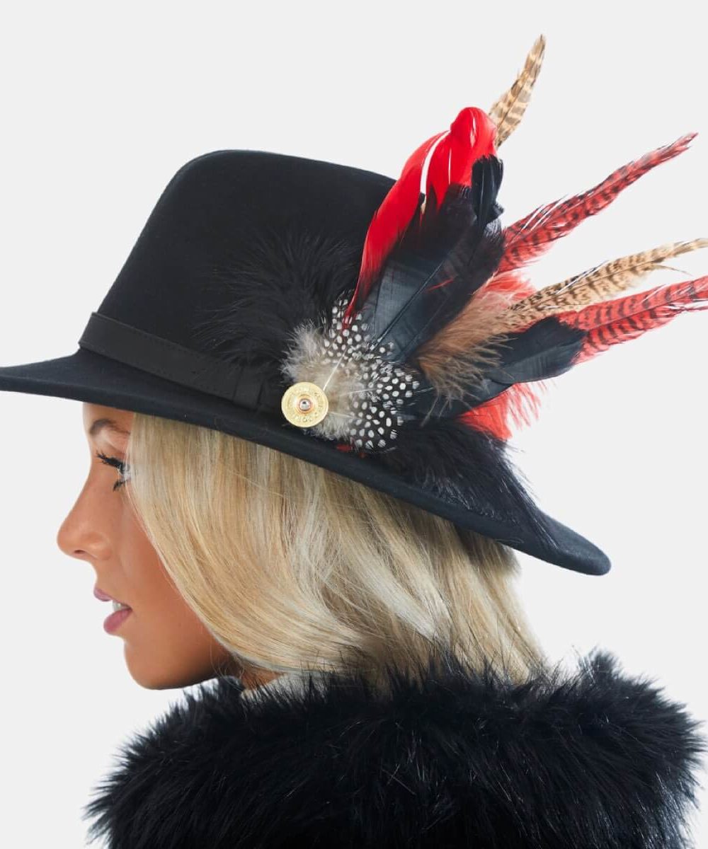 Barbara Fedora Hat With Feathers