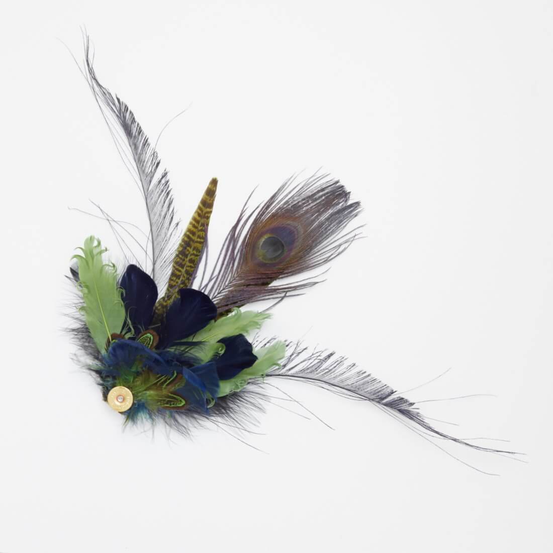 Thea Green Fedora Hat with Feathers - Grace and Dotty