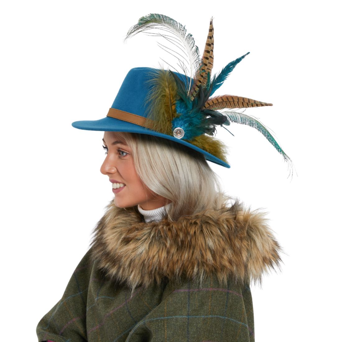 Teal Fire Geo Fedora Hat main image 0