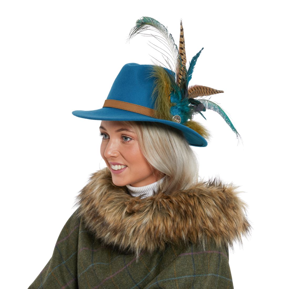 Teal Fire Geo Fedora Hat main image 1