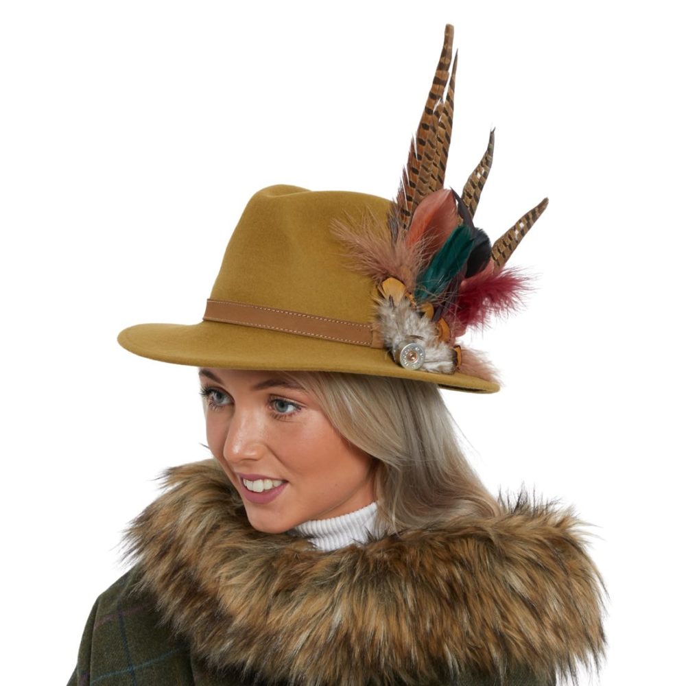 Ella Mustard Fedora Hat