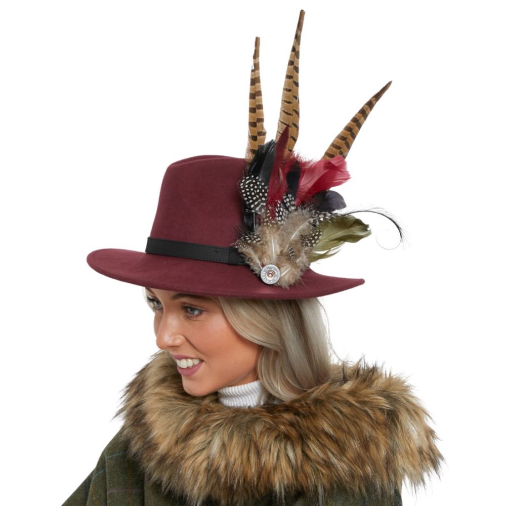 12706 Approved Evelyn Maroon Fedora Hat