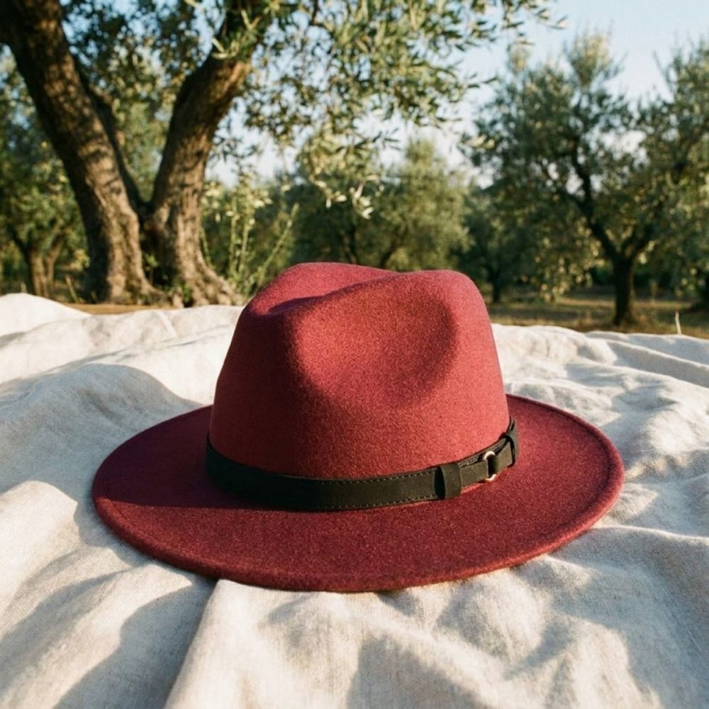 Still Life Web Maroon Fedora Hat