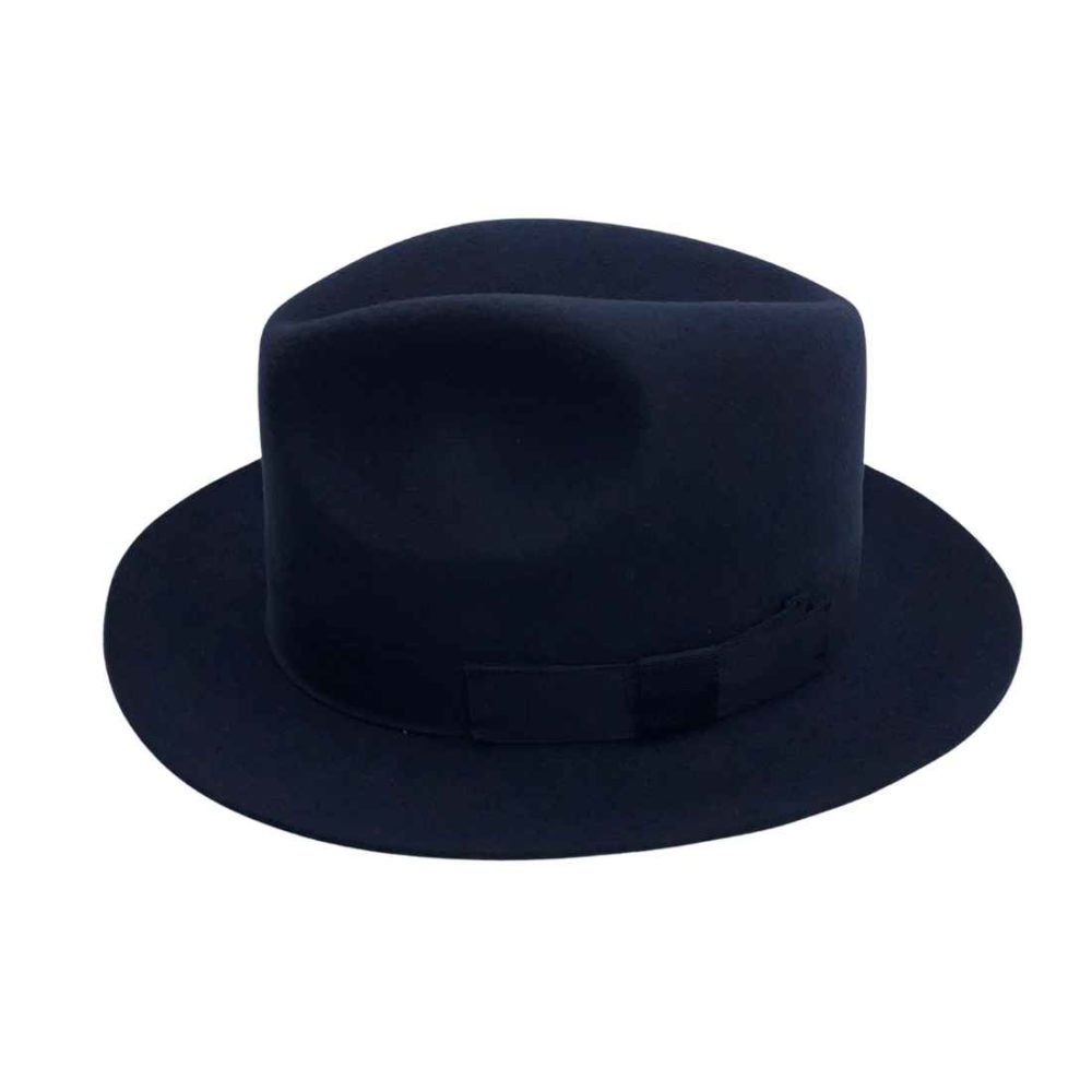 Navy Trilby Hat Side