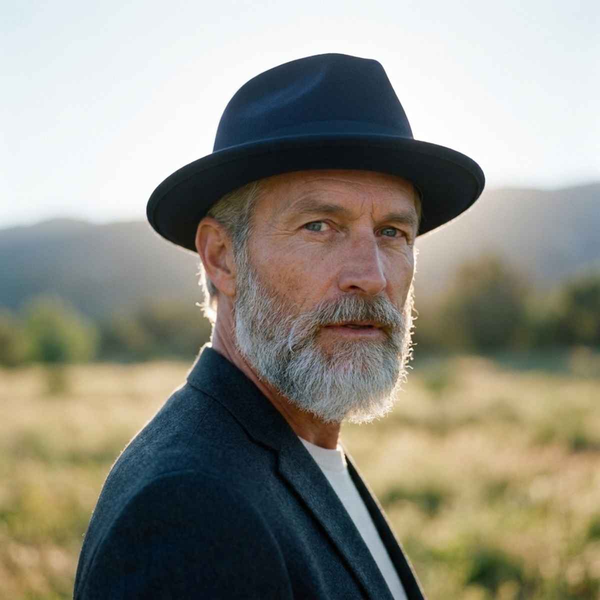 Navy Blue Trilby Hat
