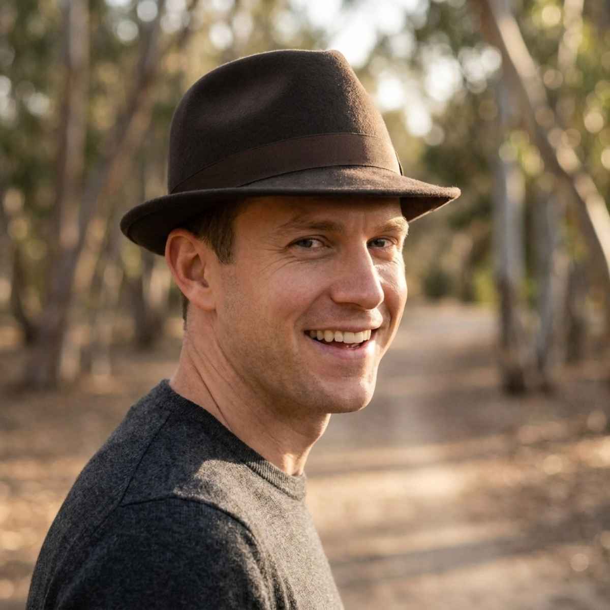 Chocolate Brown Trilby Hat