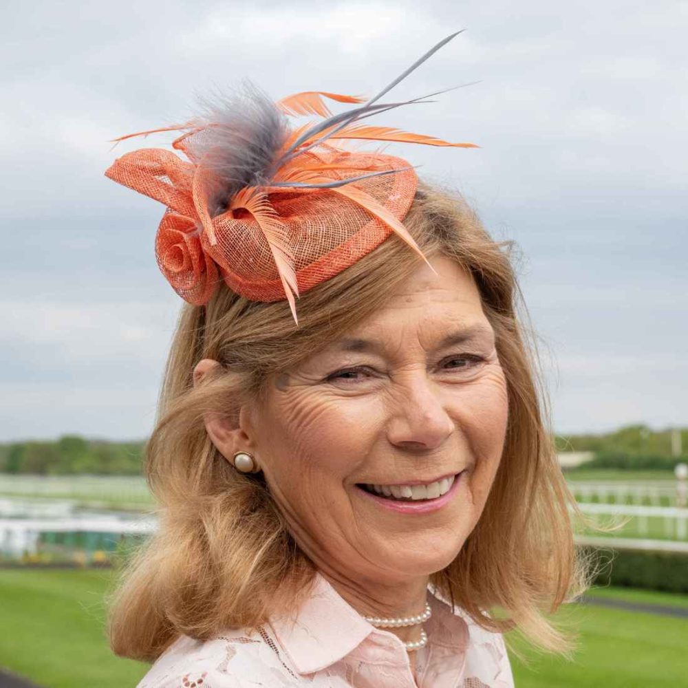 F2 1 Orange Mesh Fascinator