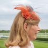 F2 2 Orange Mesh Fascinator