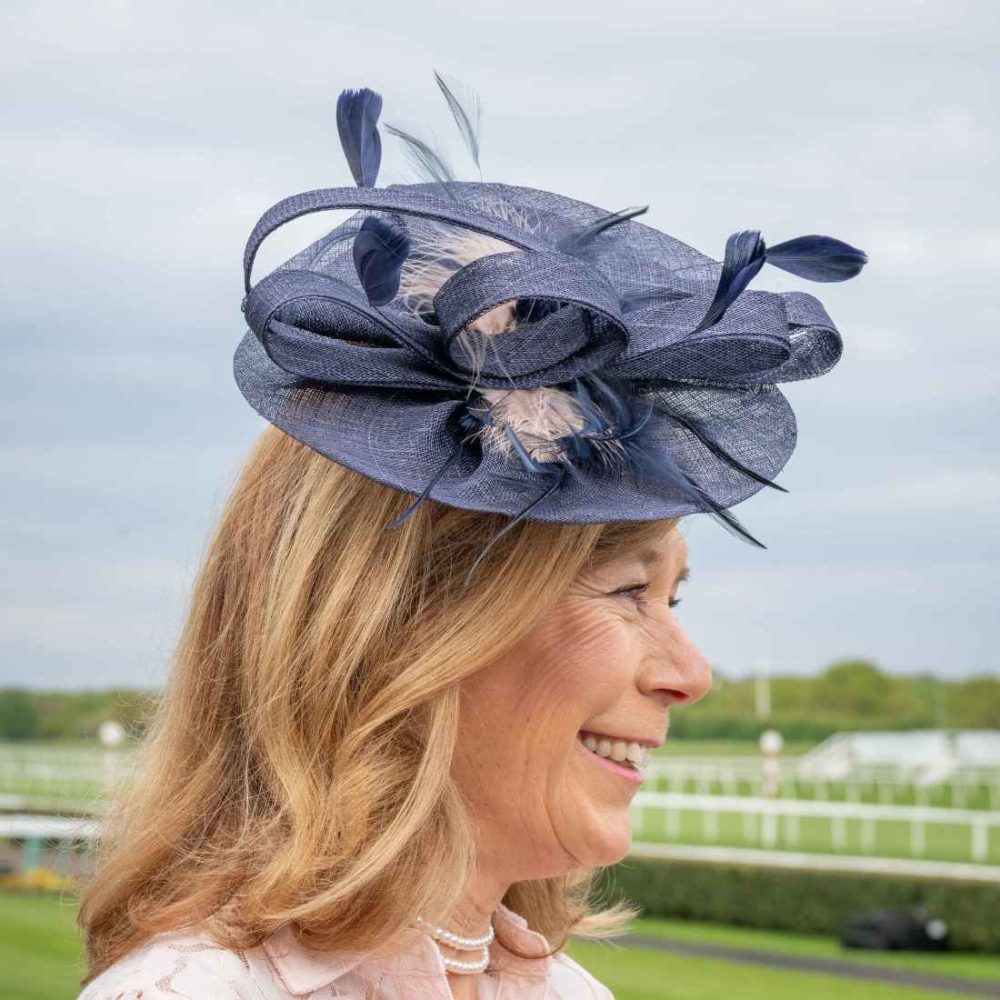 F9 1 Large Navy Mesh Fascinator