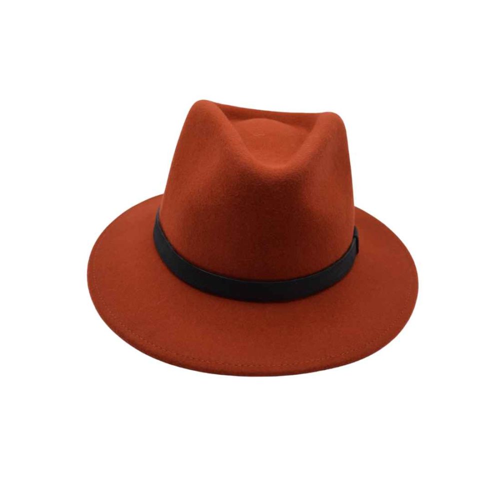 Orange Rust Fedora Hat