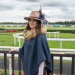 Poppy Navy Herringbone Poncho