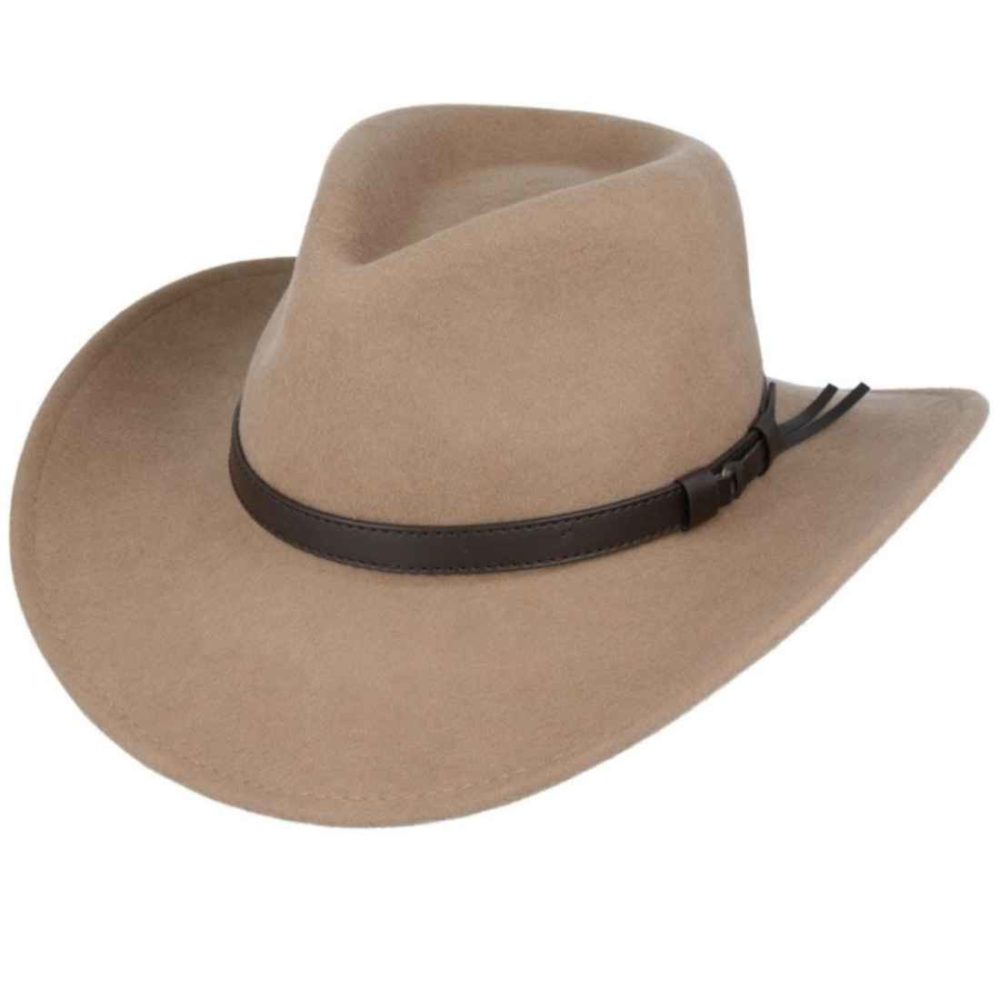 Beige Pure Wool Cowboy Hat