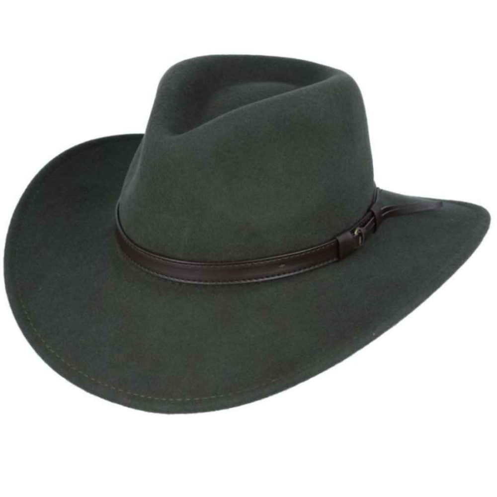 Dark Green Wool Cowboy Hat