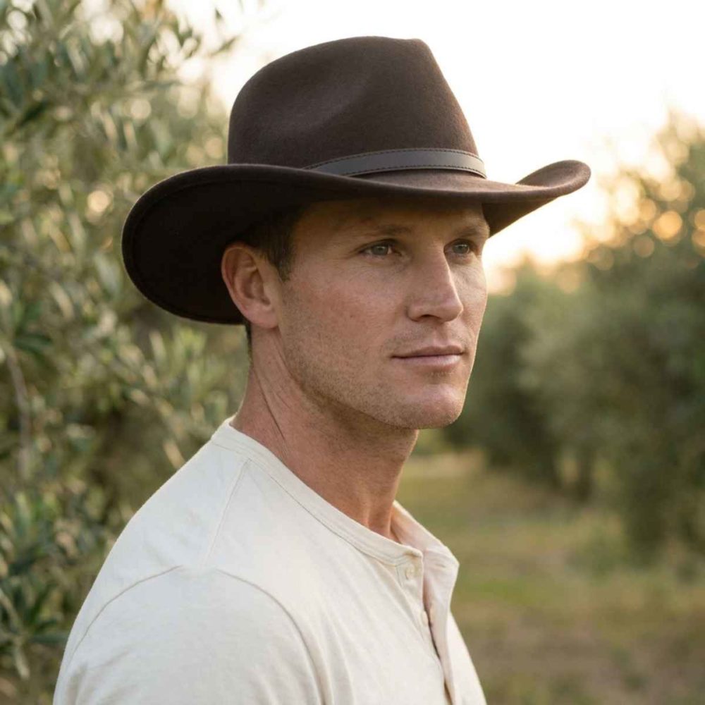 Brown Pure Wool Cowboy Hat
