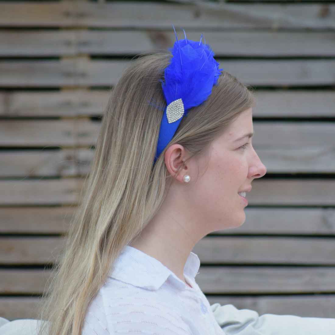 Blue Feather Head Band