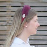 Burgundy Feather Head Band