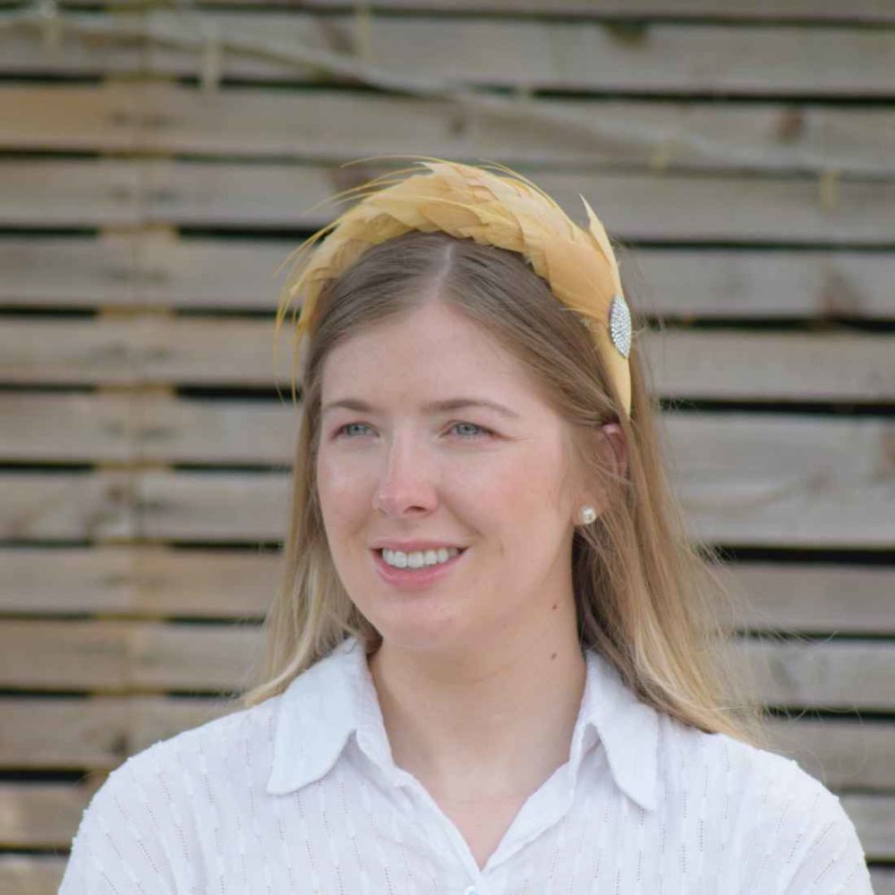 Gold Feather Head Band