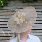 Large Ecru Fascinator Hat