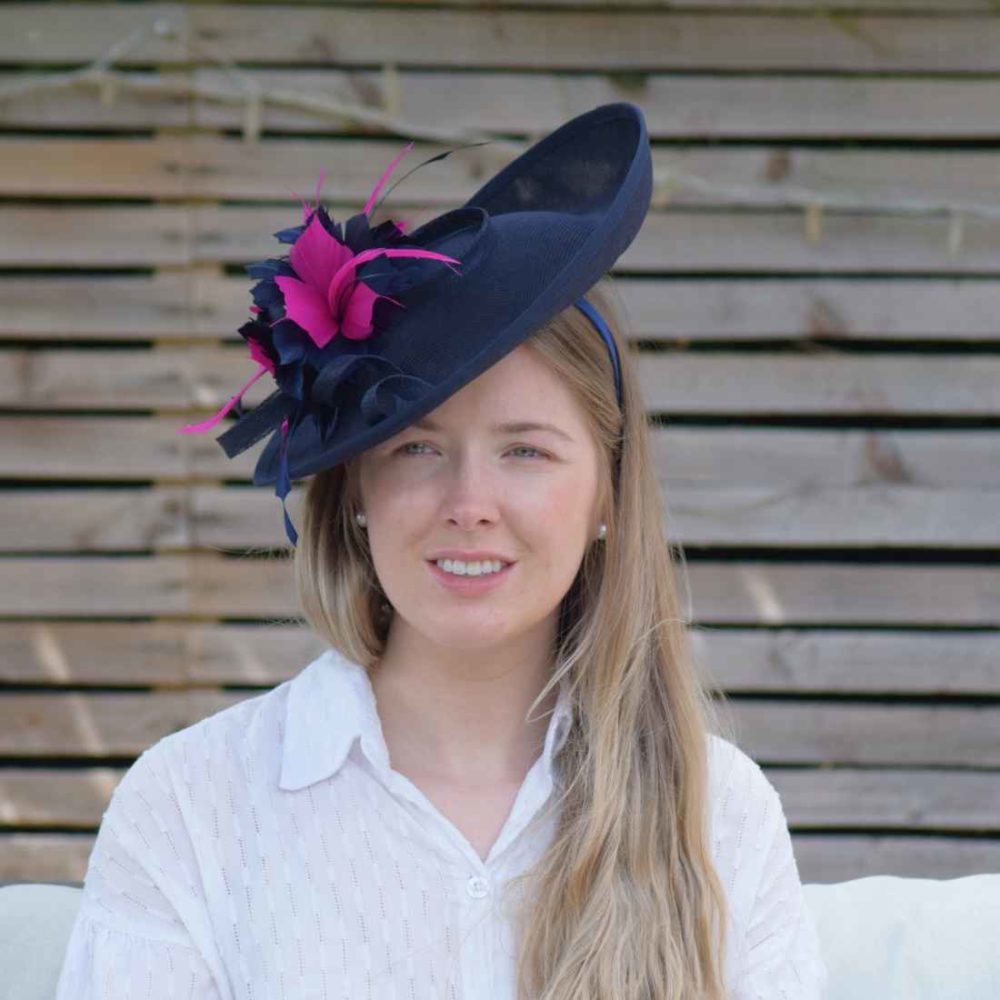 Navy and Pink Fascinator Hat