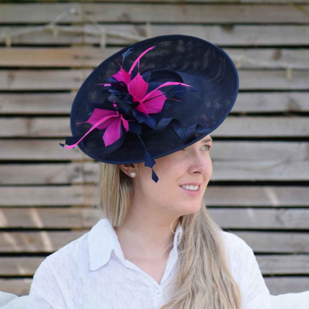 Navy and Pink Fascinator Hat
