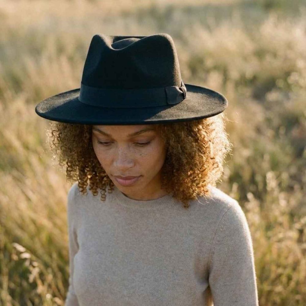 Black Wide Brimmed Fedora