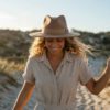 Camel Wide Brimmed Fedora Hat