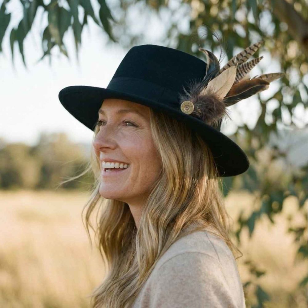 Maisie Black Wide Brimmed Fedora