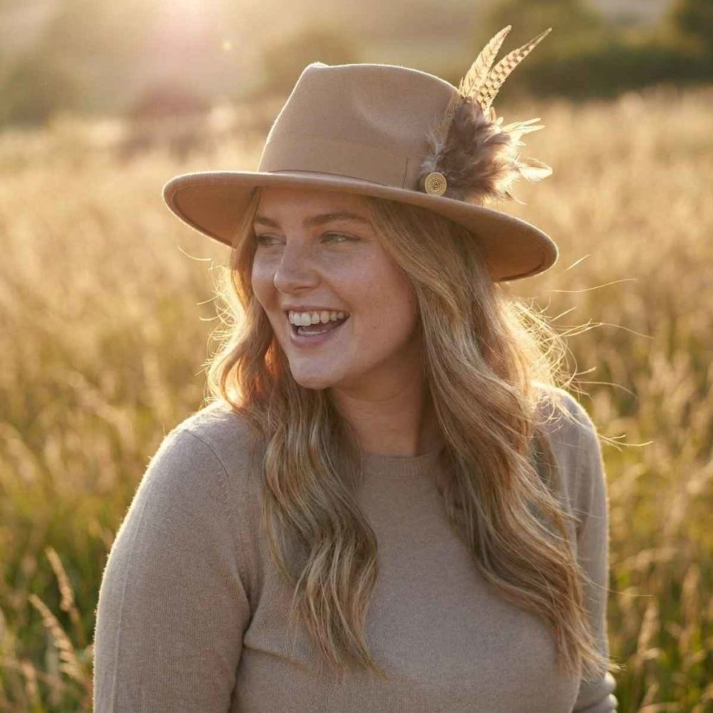 Lifestyle Web Issi Camel Wide Brimmed Fedora