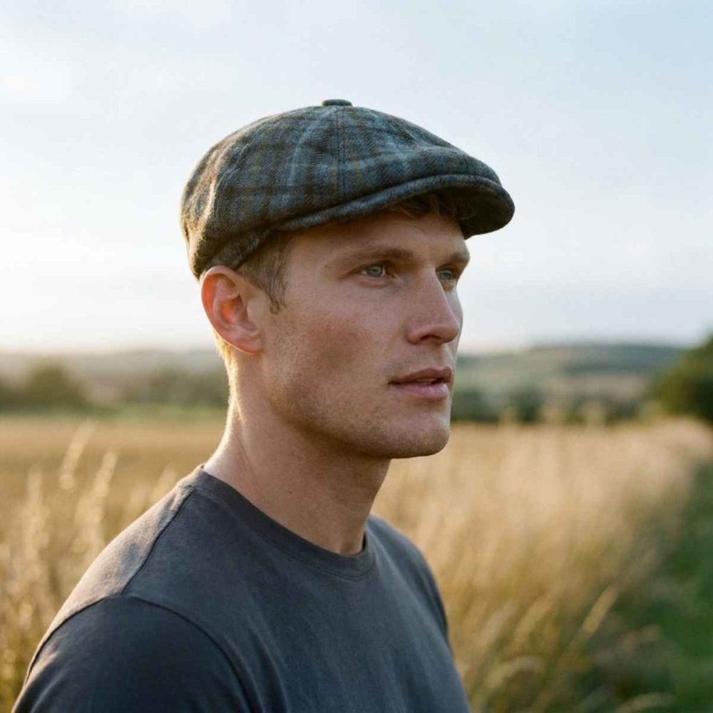 Reduced 1 Aqua Check Baker Boy Cap