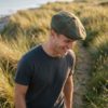 Green Herringbone Check Baker Boy Cap