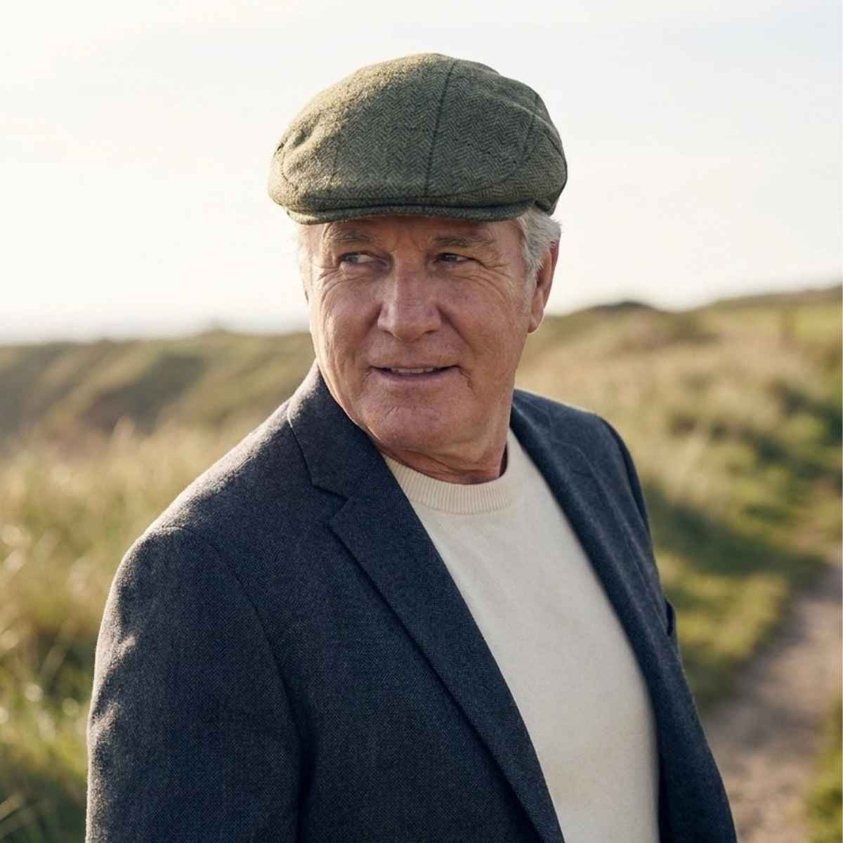 Green Check Traditional Flat Cap
