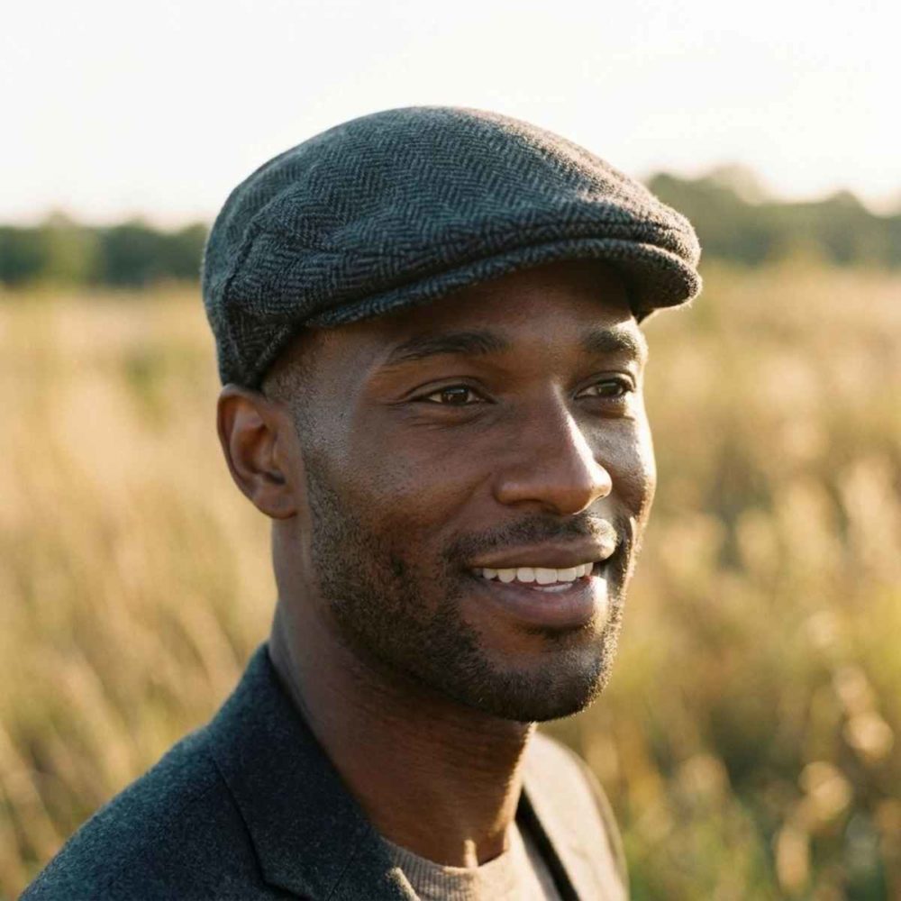 Reduced 2 Grey Herringbone Traditional Flat Cap