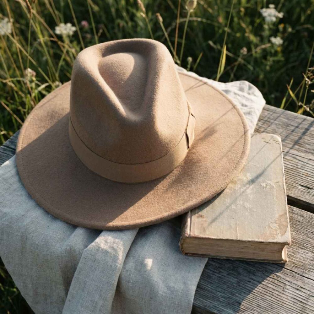 Still Life Web Camel Wide Brimmed Fedora