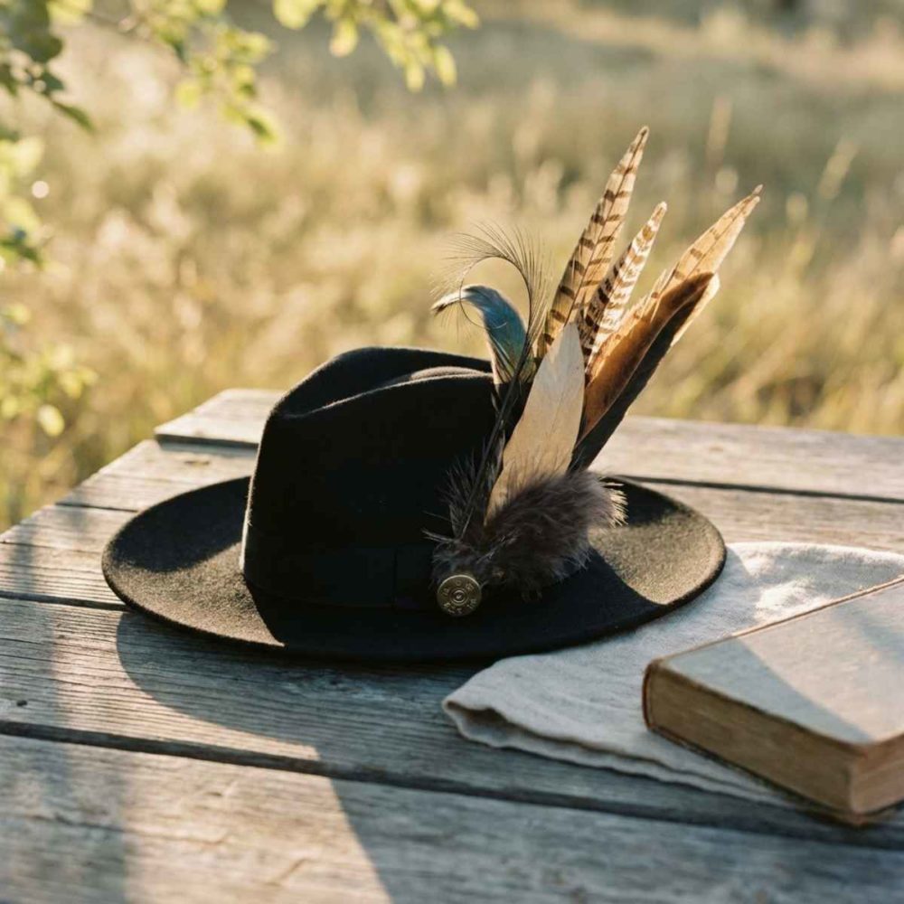 Still Life Web Maisie Black Wide Brimmed Fedora