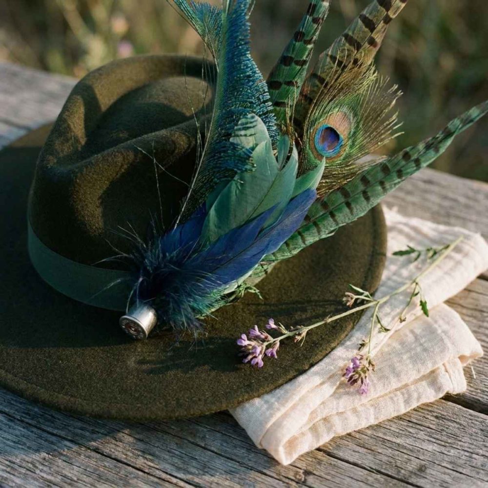 Still Life Web Green Wide Brimmed Fedora